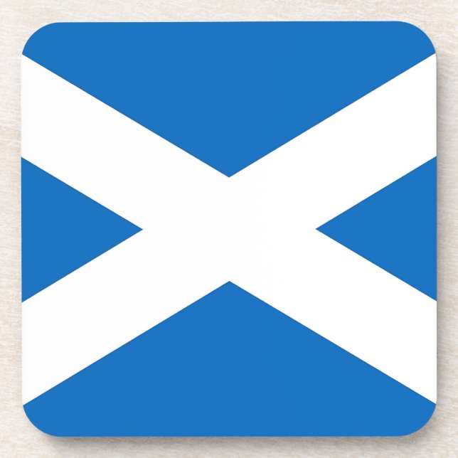 Hard plastic coaster with flag of Scotland, UK (Front)