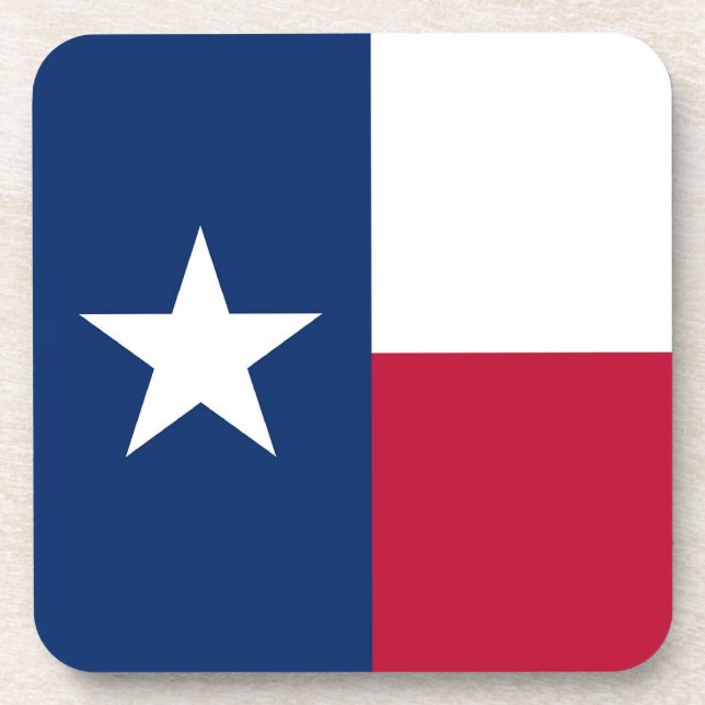 Hard plastic coaster with flag of Texas (Front)