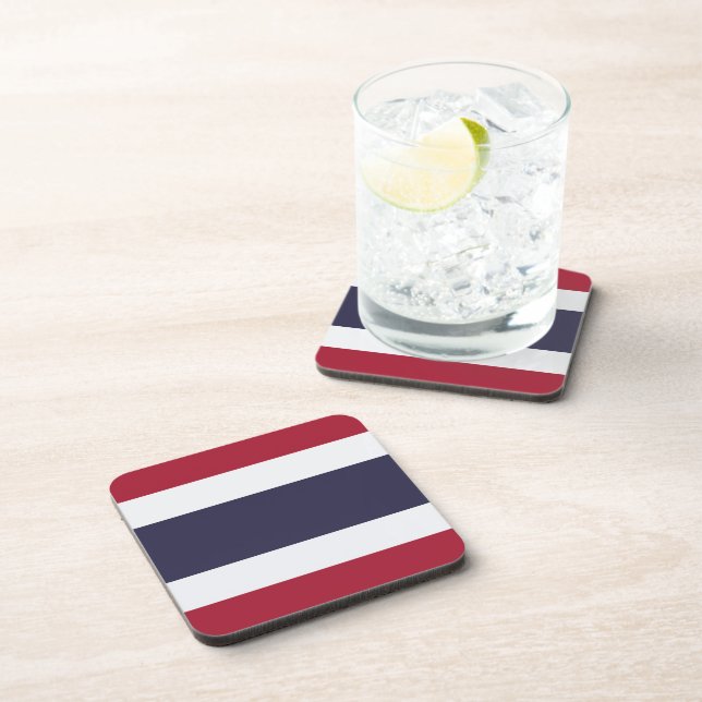 Hard plastic coaster with flag of Thailand (Right Side)