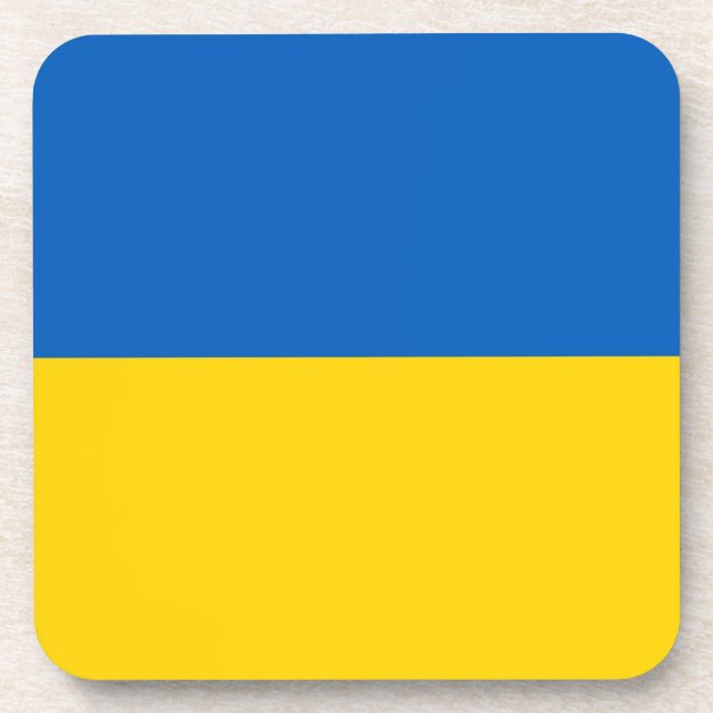 Hard plastic coaster with flag of Ukraine (Front)