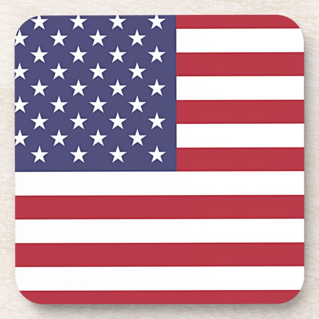Hard plastic coaster with flag of USA (Front)
