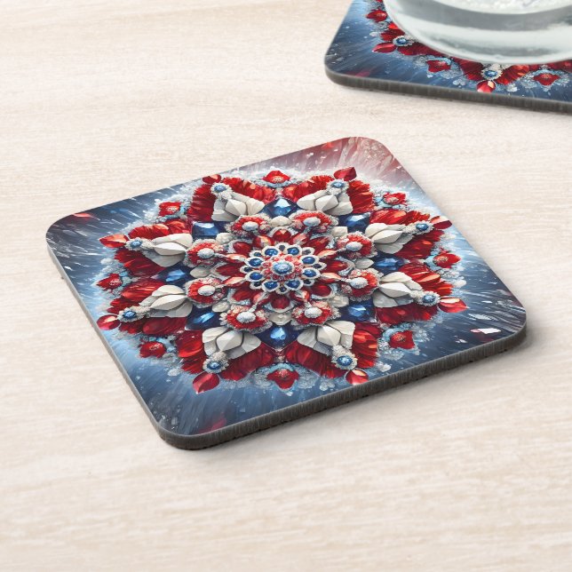 Hard plastic coaster with Norwegian Colours (Left Side)
