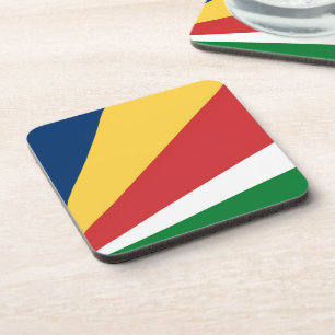 Hard plastic coaster with Seychelles Colours