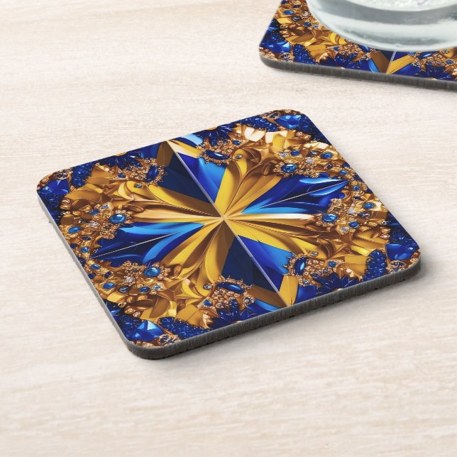 Hard plastic coaster with Sweden Colours (Left Side)