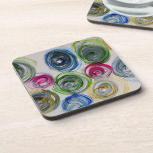 hard plastic coasters with cork back