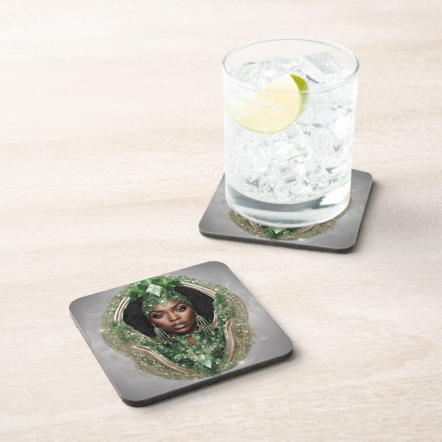 Hard Plastic coasters with cork back - set of 6 (Right Side)