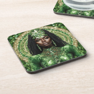 Hard Plastic coasters with cork back - set of 6