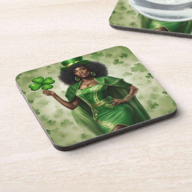 Hard Plastic coasters with cork back - set of 6 (Left Side)