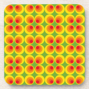 Hard Plastic coasters with cork back - set of 6
