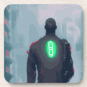 Hard plastic cyberpunk coaster