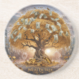 Hard plastic \Wealth Tree – Golden Money Tree Coaster