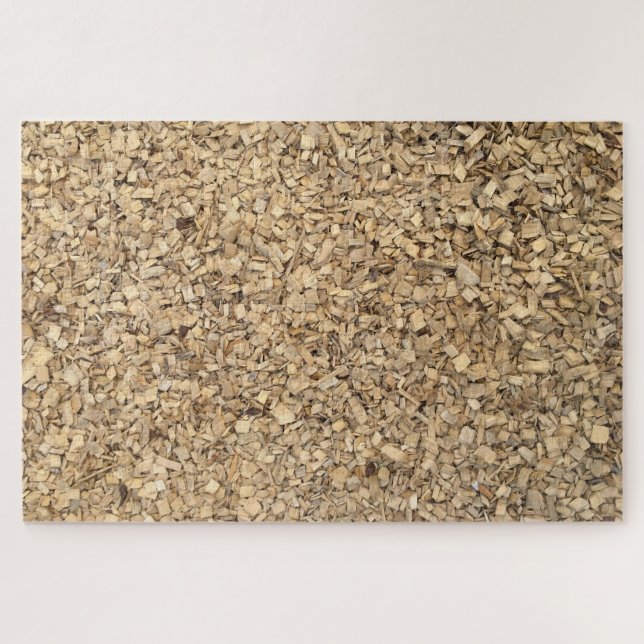 Hard prank joke wood chippings background jigsaw puzzle (Horizontal)