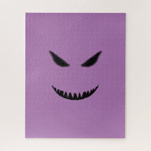 Hard Purple and Black Evil Face Jigsaw Puzzle