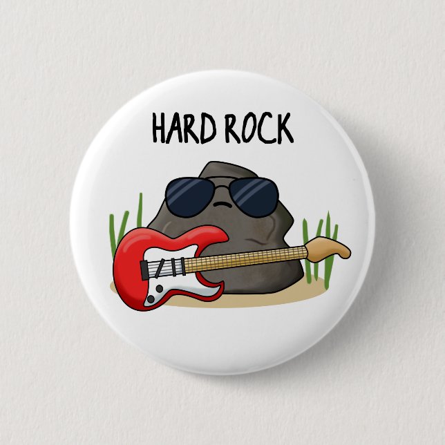 Hard Rock Funny Geology Music Pun  6 Cm Round Badge (Front)