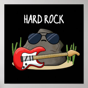 Hard Rock Funny Geology Music Pun Dark BG Poster