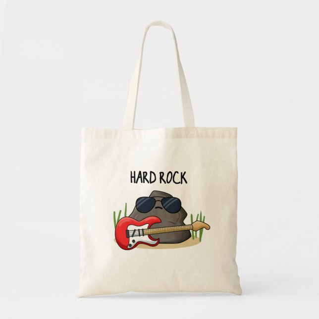 Hard Rock Funny Geology Music Pun Tote Bag (Front)