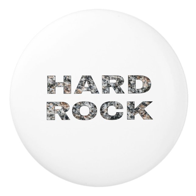 Hard Rock Granite Text Ceramic Knob (Front)