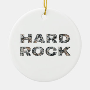 Hard Rock Granite Text Ceramic Tree Decoration