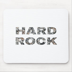 Hard Rock Granite Text Mouse Pad