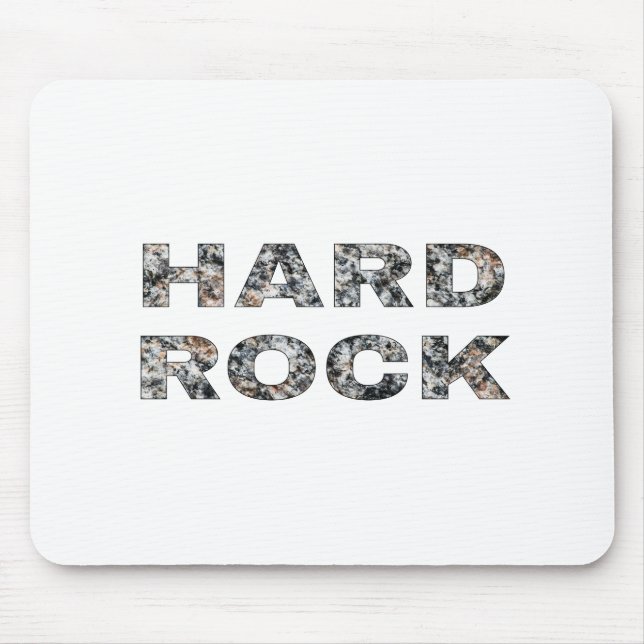 Hard Rock Granite Text Mouse Pad (Front)