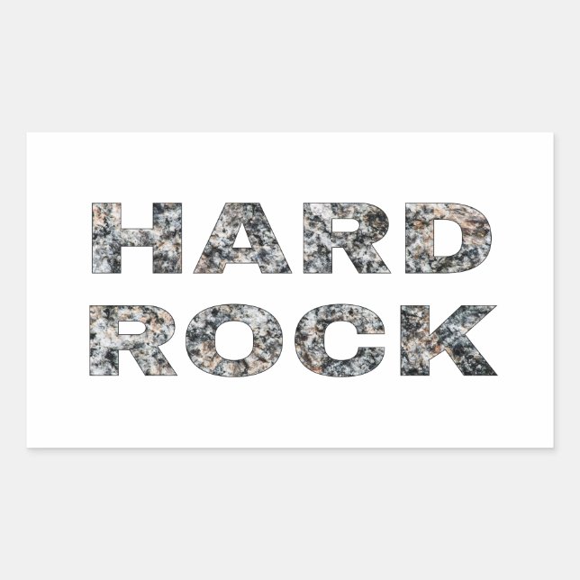 Hard Rock Granite Text Rectangular Sticker (Front)