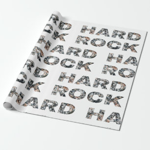 Hard Rock Granite Text Wrapping Paper