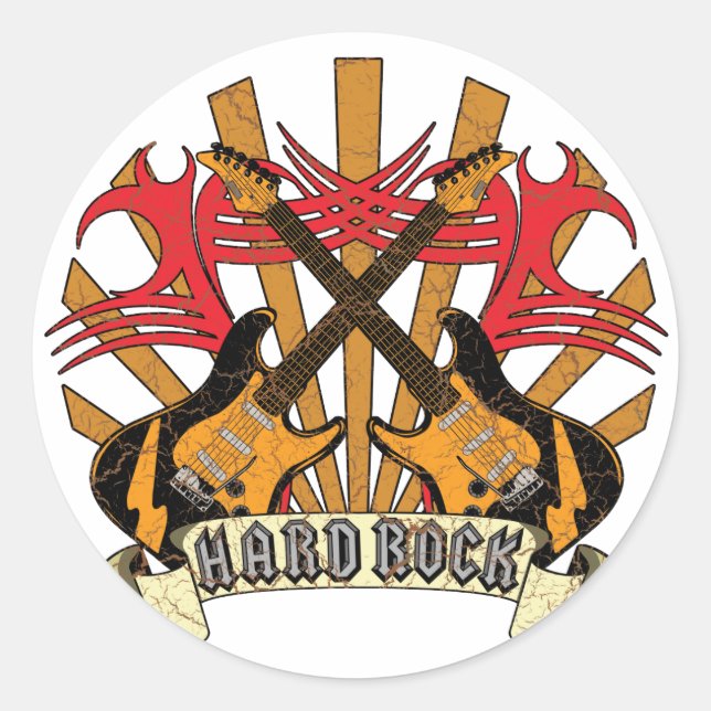 Hard Rock Guitars Classic Round Sticker (Front)