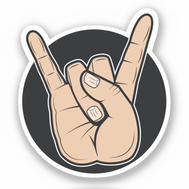 Hard Rock Heavy Metal Devil Horns Hand Sign (Front)