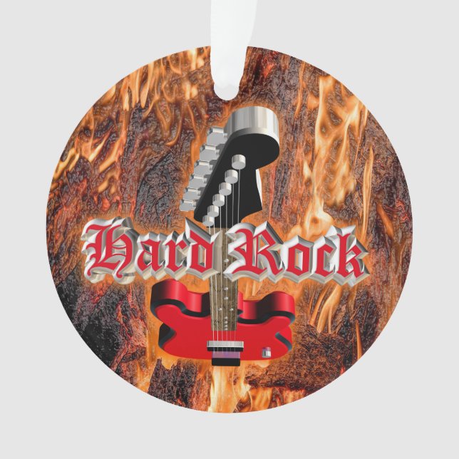 Hard rock into the fire ornament (Front)
