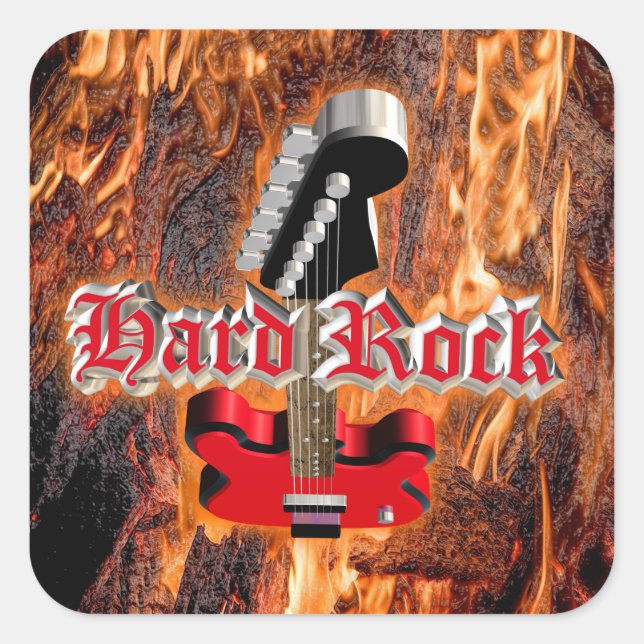 Hard rock into the fire square sticker (Front)