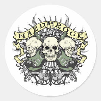 Hard Rock Skull and Guitars Classic Round Sticker