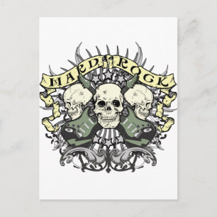 Hard Rock Skull and Guitars Postcard