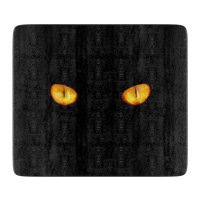 Hard Stare of Golden Bombay Cat Eyes Cutting Board (Front)