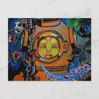 "Hard times for the Aquanaut" Postcard