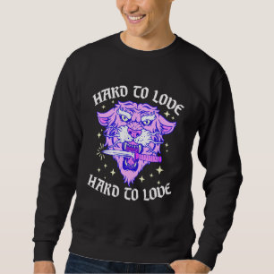Hard To Love Tiger Face Knife Dagger Emo Break Up  Sweatshirt