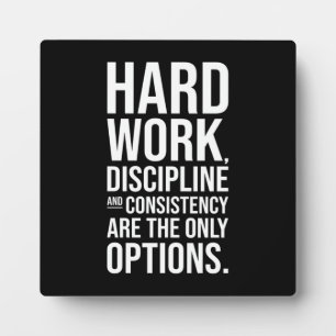 Hard Work and Discipline - Gym, Hustle, Success Plaque