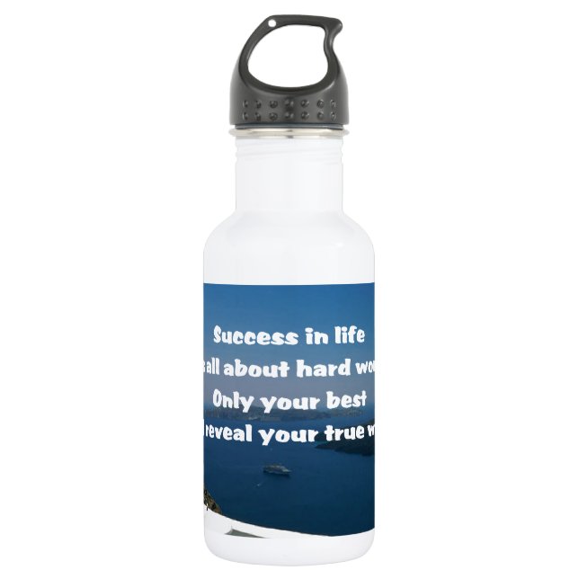 Hard work and success 532 ml water bottle (Front)