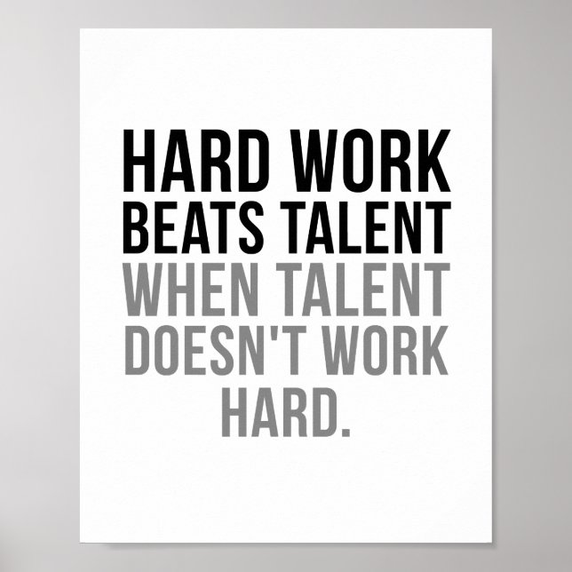 Hard Work Beats Talent Poster (Front)