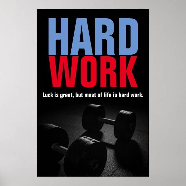 Hard Work Bodybuilding Fitness Motivational Poster (Front)