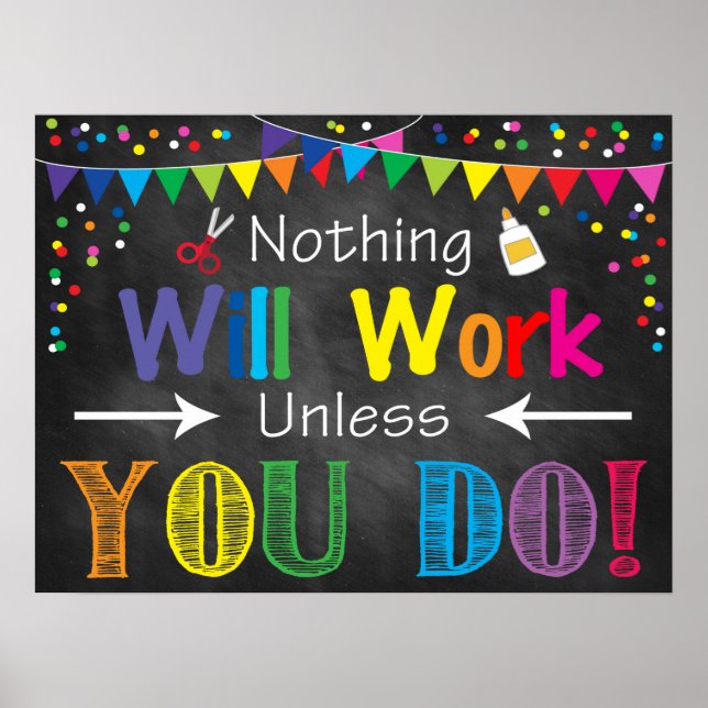 Hard Work Classroom Poster (Front)