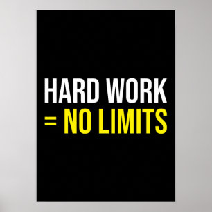 Hard Work Equals No Limits - Motivational Poster