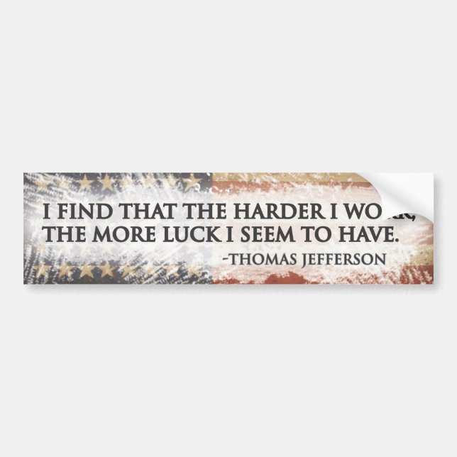 Hard Work = Luck Bumper Sticker (Front)