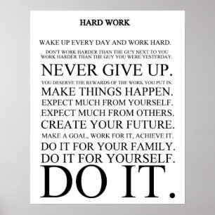 Hard Work Manifesto Poster