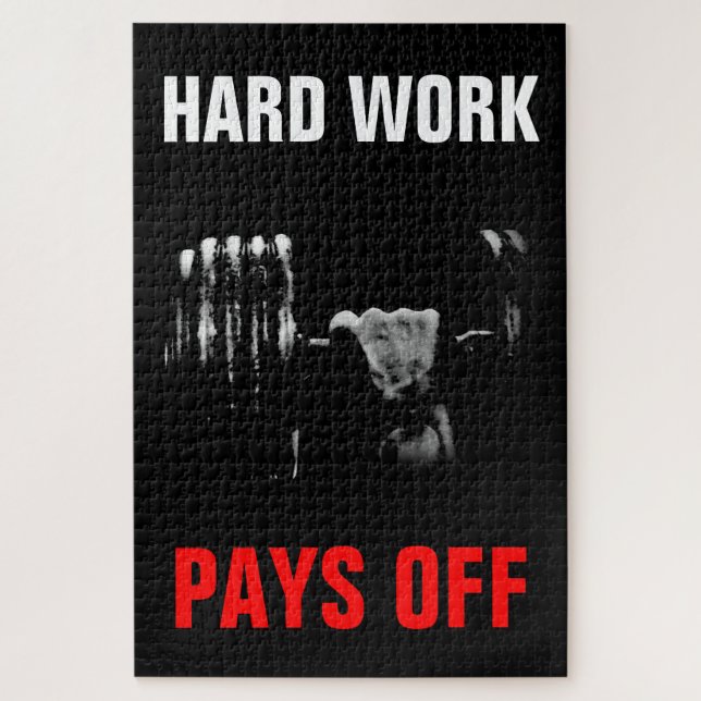 Hard Work Pays Off Bodybuilding Training Jigsaw Puzzle (Vertical)