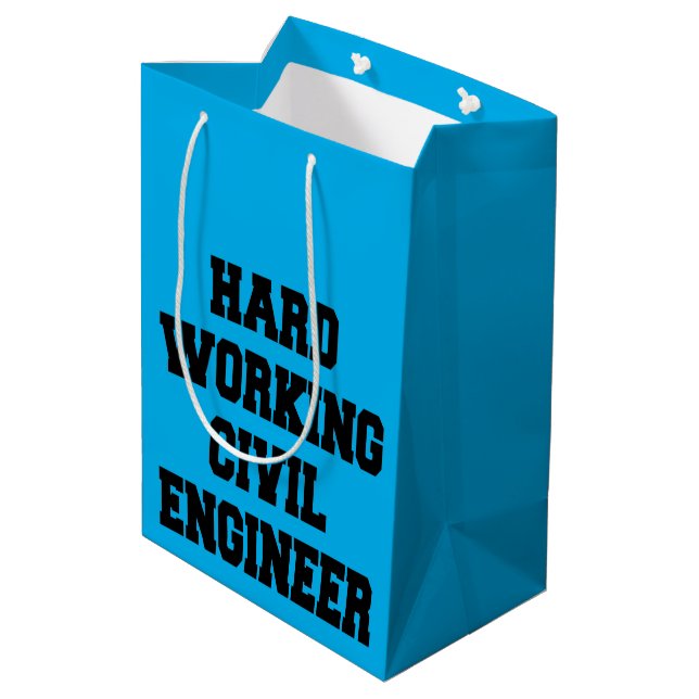 Hard Working Civil Engineer Medium Gift Bag (Back Angled)