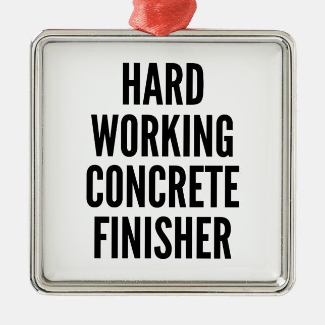 Hard Working Concrete Finisher Metal Tree Decoration (Front)