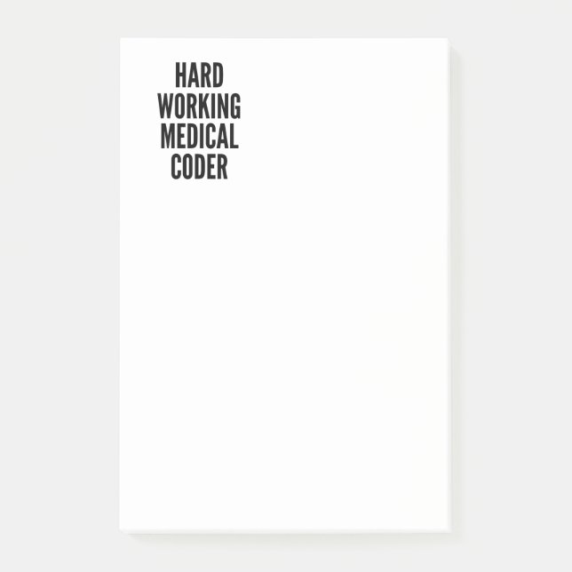 Hard Working Medical Coder Post-it Notes (Front)