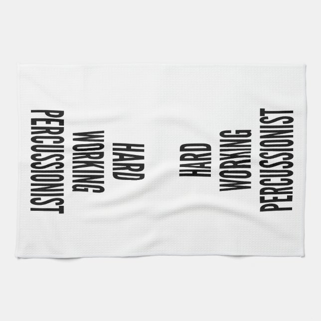 Hard Working Percussionist Tea Towel (Horizontal)