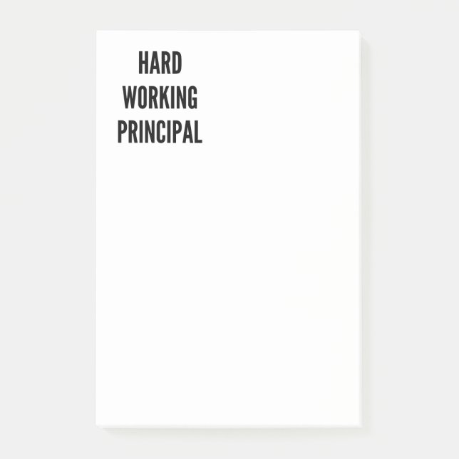 Hard Working Principal Post-it Notes (Front)
