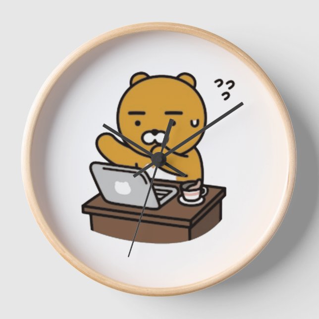 Hard Working Ryan coffee Clock (Front)